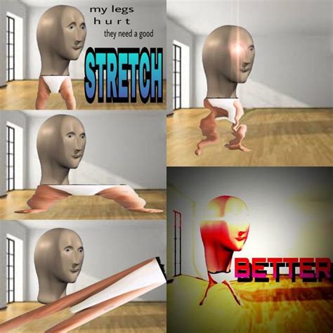 stretching meme|stretched avatar meme.